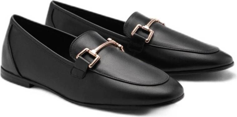 Mango leren loafers zwart