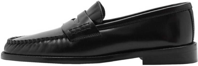 Mango leren loafers zwart