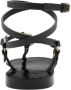 Mango leren sandalen met studs zwart - Thumbnail 2