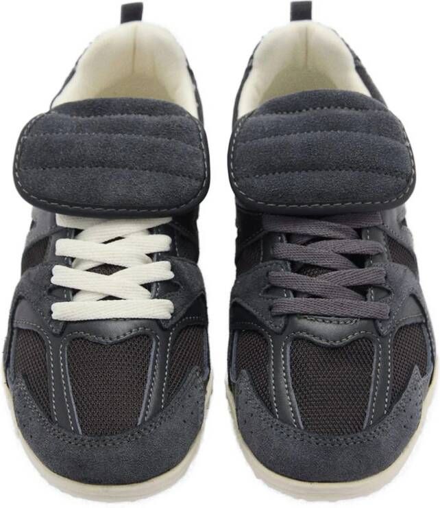 Mango leren sneakers donkerblauw