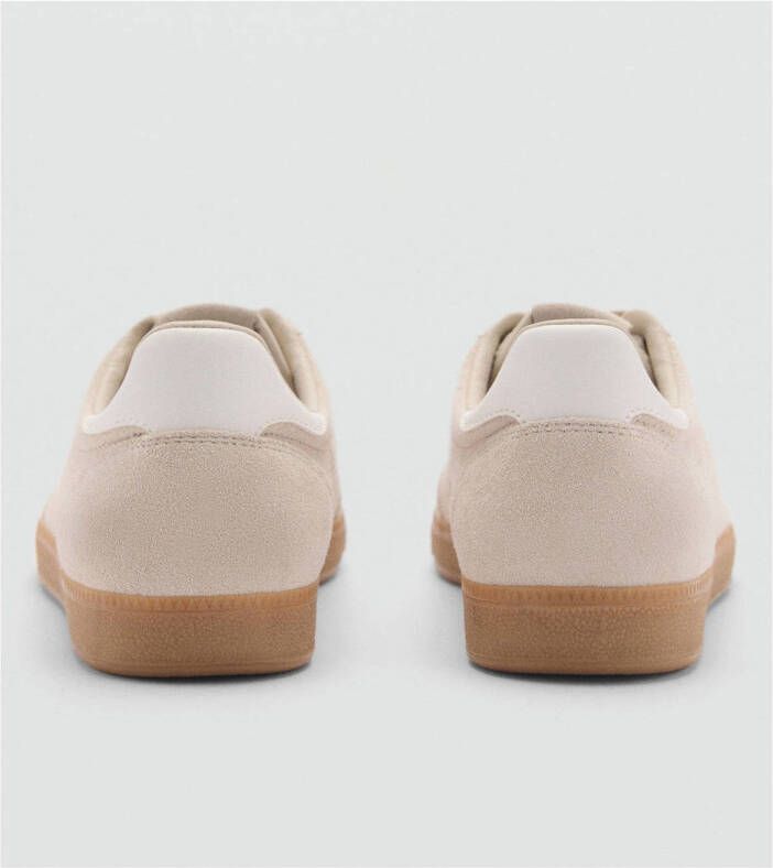 Mango leren sneakers lichtbeige