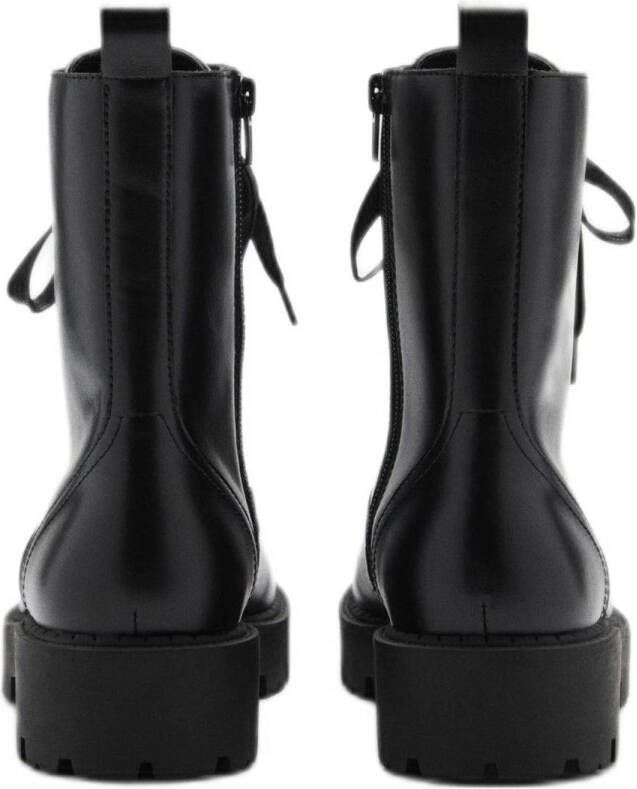 Mango leren veterboots zwart