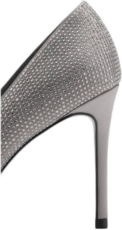 Mango pumps met strass zilver