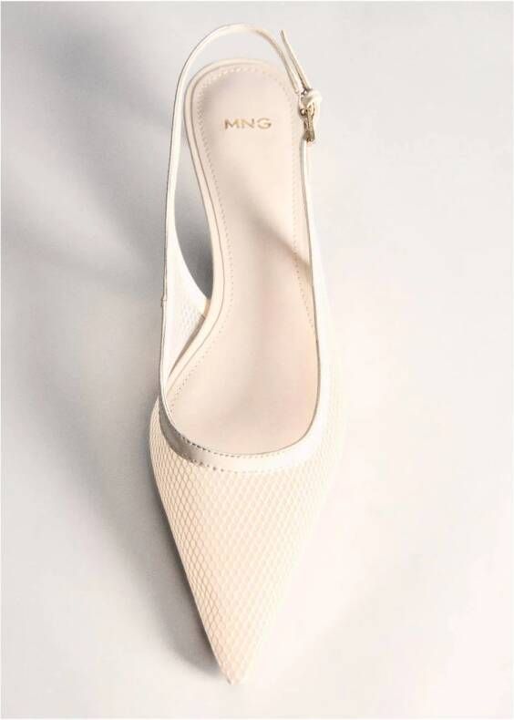 Mango slingback pumps ecru