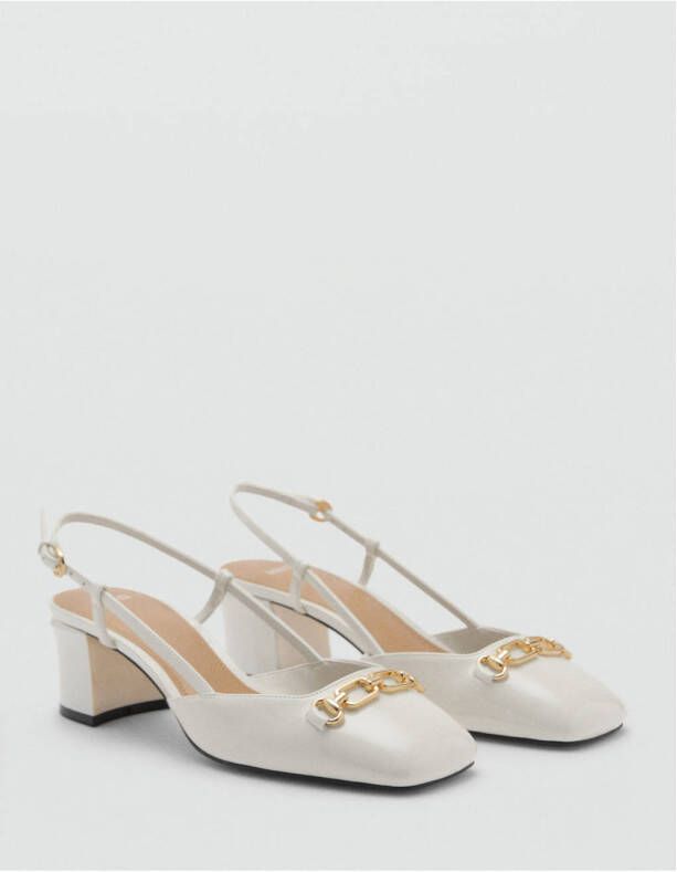 Mango slingback pumps ecru