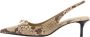 Mango slingback pumps met slangenprint beige - Thumbnail 3