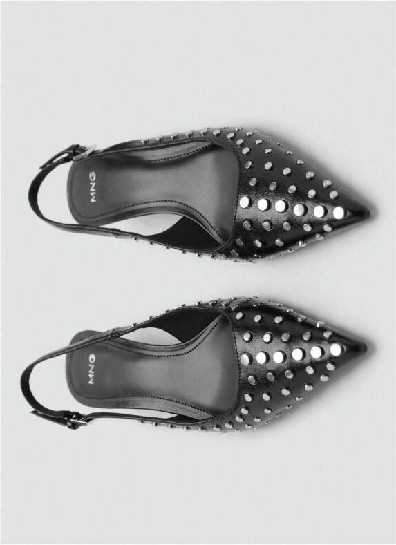 Mango slingback pumps met studs zwart