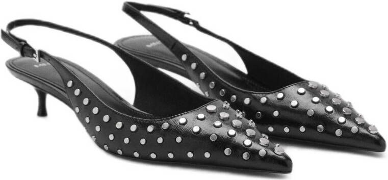 Mango slingback pumps met studs zwart