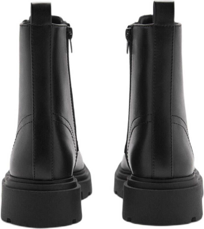 MANGO TEEN leren veterboots zwart