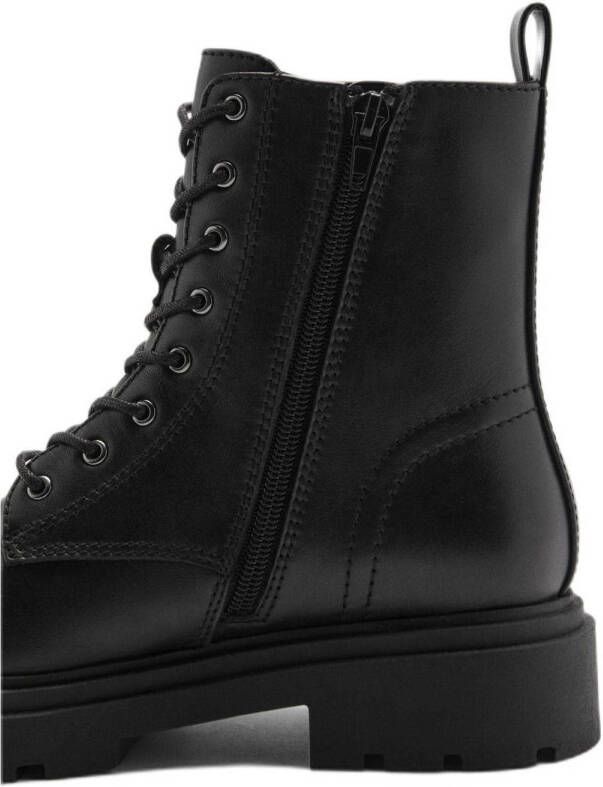 MANGO TEEN leren veterboots zwart