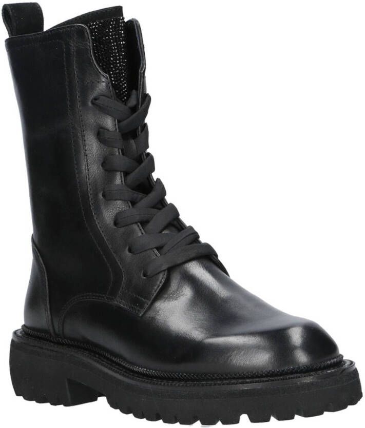 Maripe Ambra-Ma leren veterboots zwart