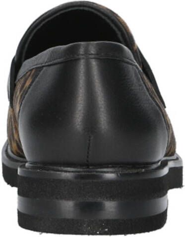 Maripe leren loafers zwart met panterprint