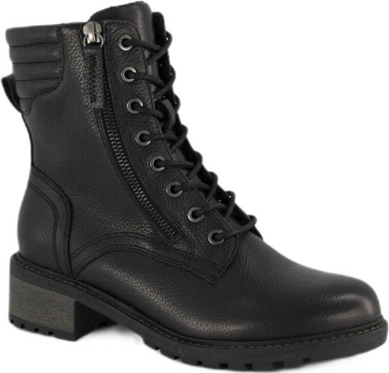 Medicus comfort leren veterboots zwart