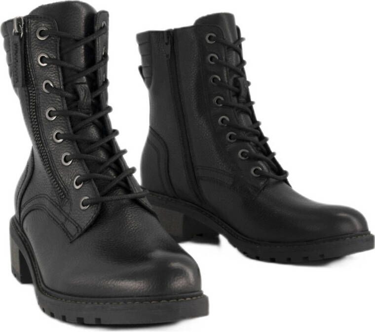 Medicus comfort leren veterboots zwart