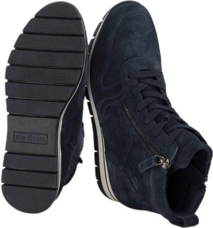 Medicus comfort suède sneakers donkerblauw