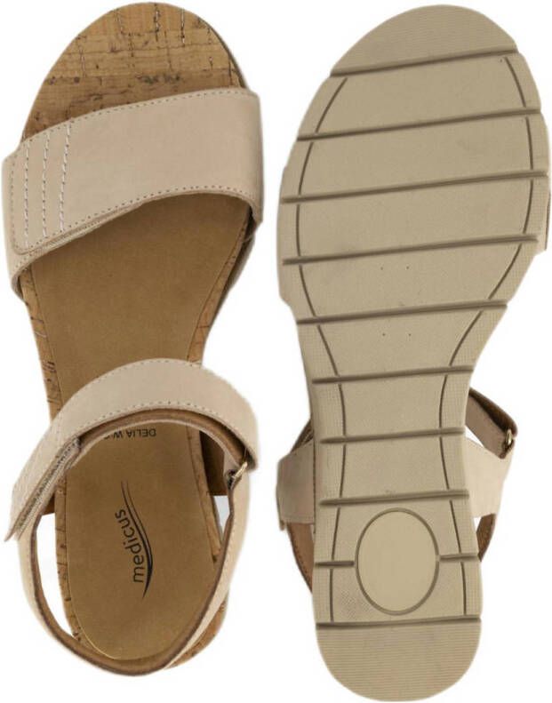 Medicus leren sandalen beige