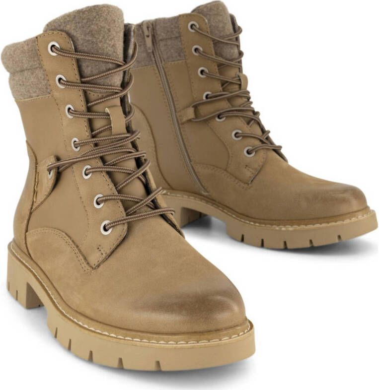 Medicus leren veterboots beige