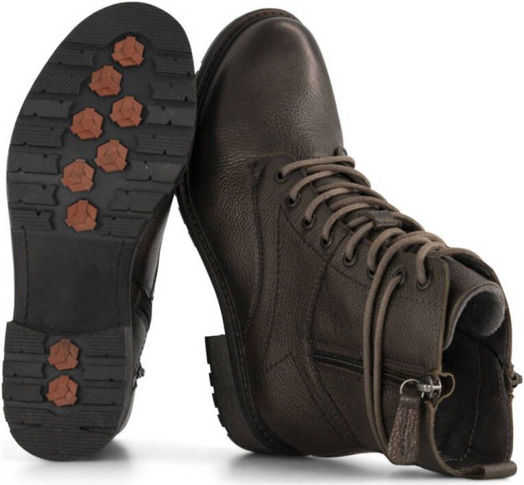 Medicus leren veterboots kaki