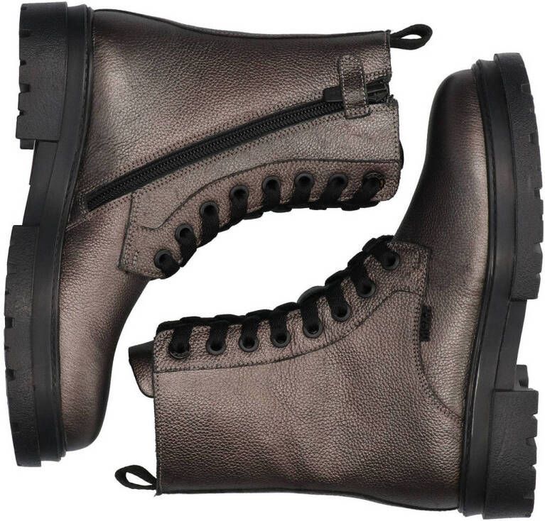 Mexx leren veterboots brons