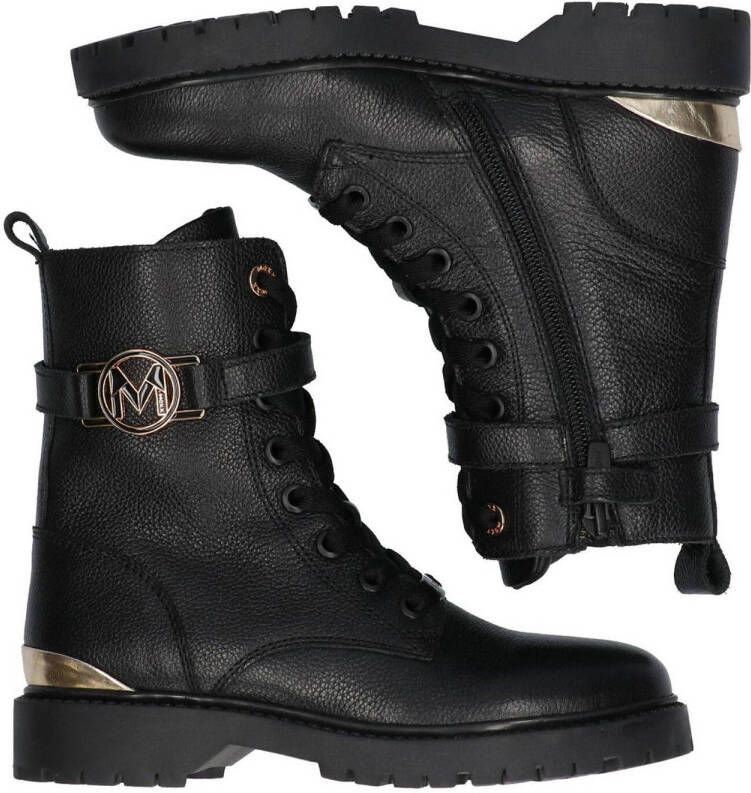 Mexx leren veterboots zwart