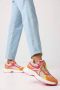 Mexx Loyce Lage sneakers Leren Sneaker Dames Oranje - Thumbnail 5