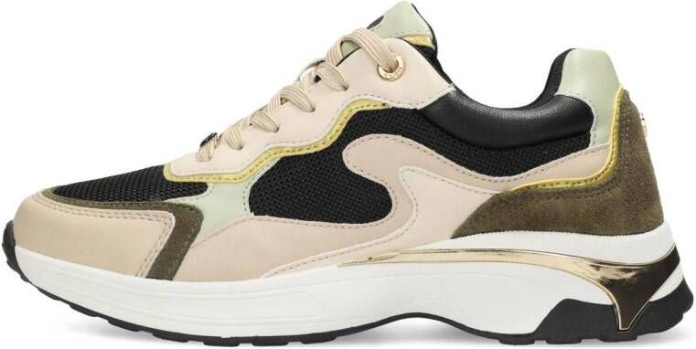 Mexx Palma chunky leren sneakers beige zwart