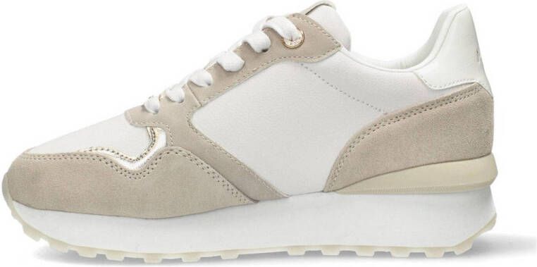 Mexx suede sneakers wit beige