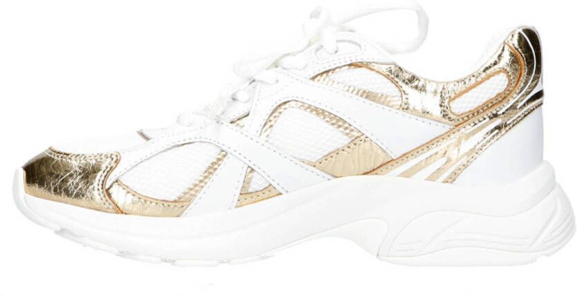 Michael Kors Leo trainer chunky leren sneakers wit goud