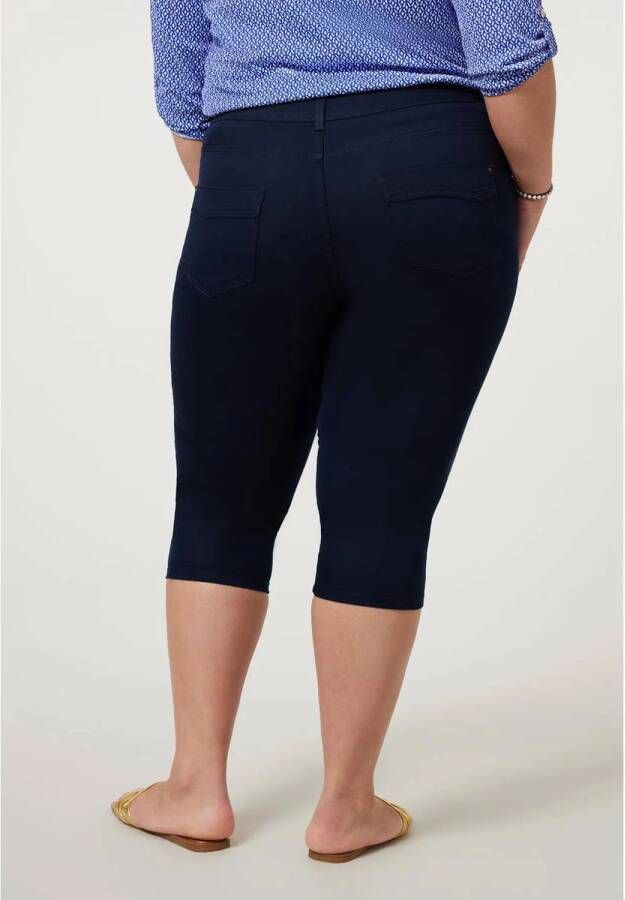 Miss Etam Plus high waist slim fit broek donkerblauw