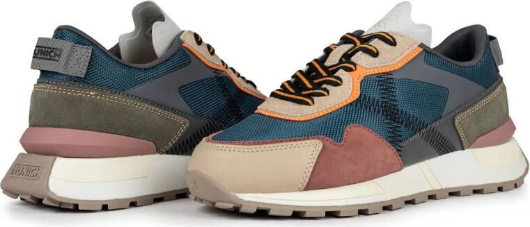 Munich Pulsar sneakers blauw beige oranje