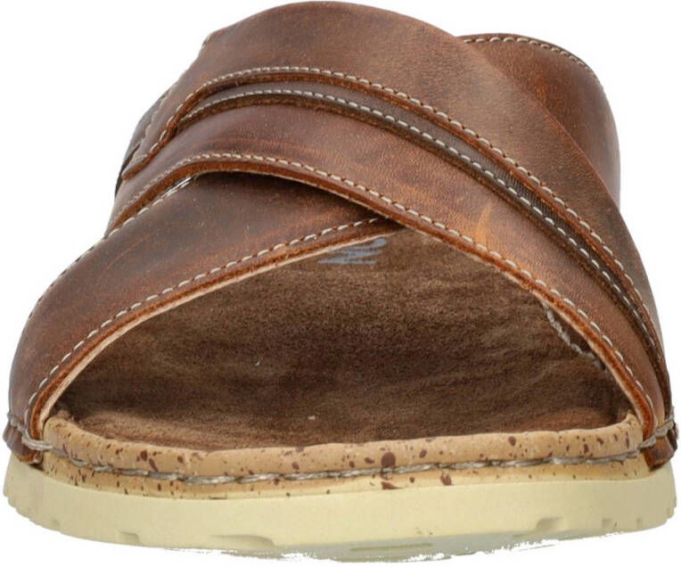 Nelson Forrest leren slippers cognac