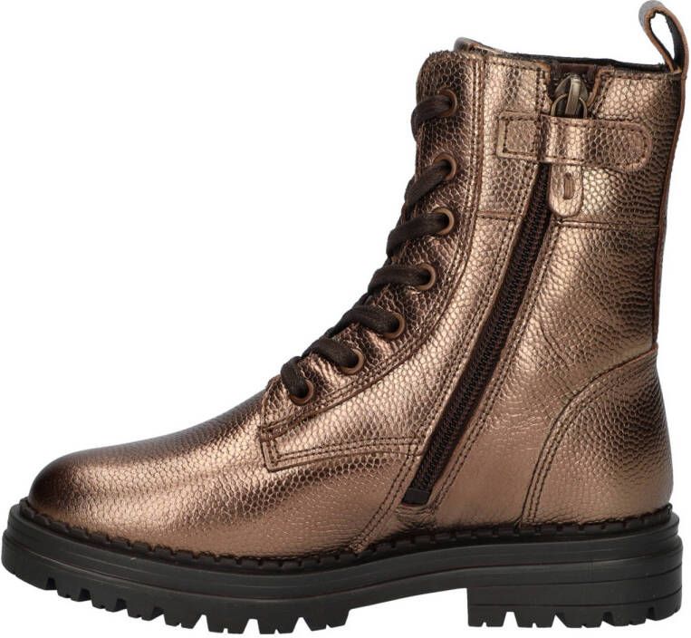 Nelson Kids leren veterboots brons