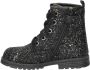 Nelson Kids leren veterboots met glitters zwart Meisjes Leer Effen 25 - Thumbnail 4