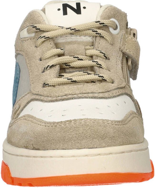 Nelson Kids suède sneakers beige blauw