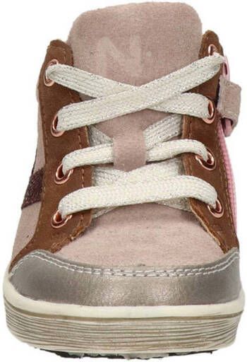 Nelson Kids suède sneakers roze bruin