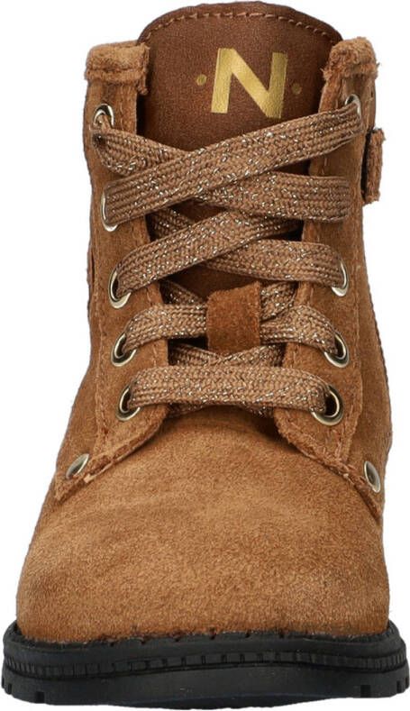 Nelson Kids suède veterboots cognac