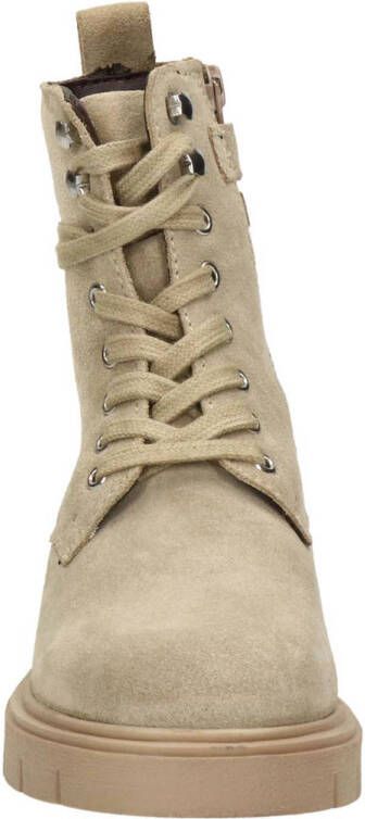 Nelson Kids suede veterlaarzen beige