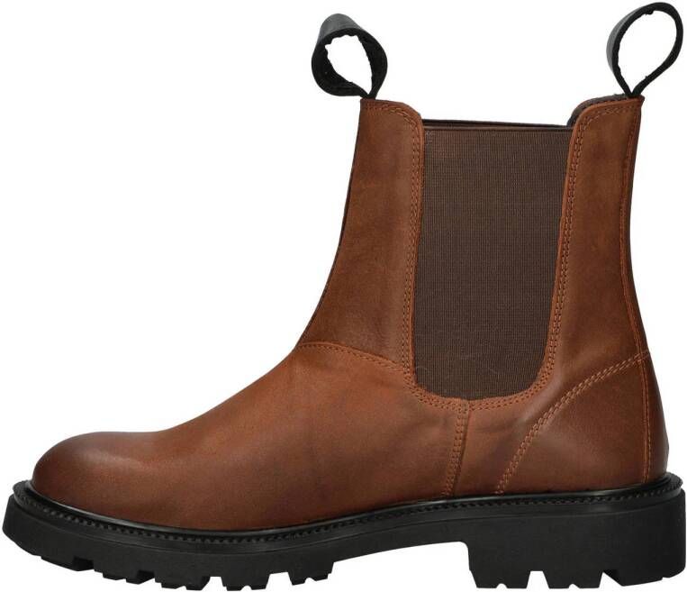 Nelson leren chelsea boots cognac