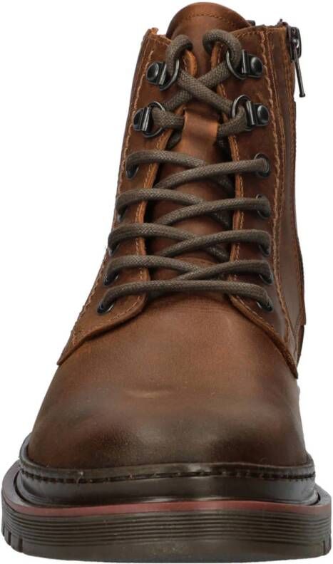 Nelson leren veterboots cognac