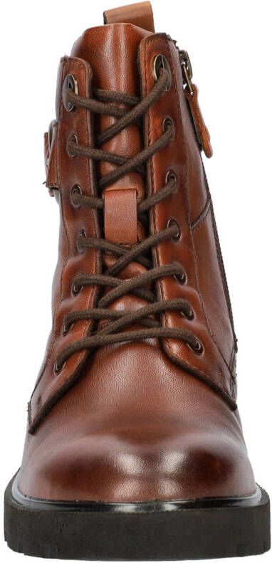 Nelson leren veterboots cognac