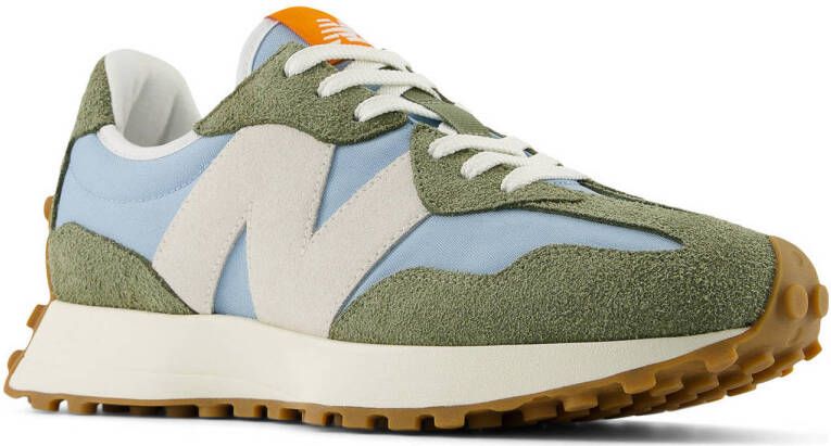 New Balance 327 sneakers olijfgroen lichtblauw ecru