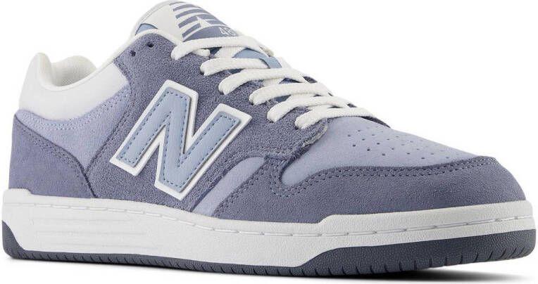 New Balance BB480 suède sneakers grijsblauw lichtblauw