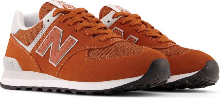 New Balance 574 sneakers cognac lichtgrijs