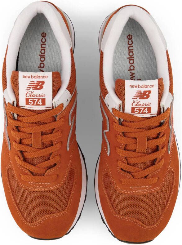 New Balance 574 sneakers cognac lichtgrijs