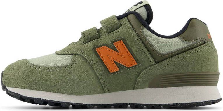 New Balance 574 sneakers kaki oranje