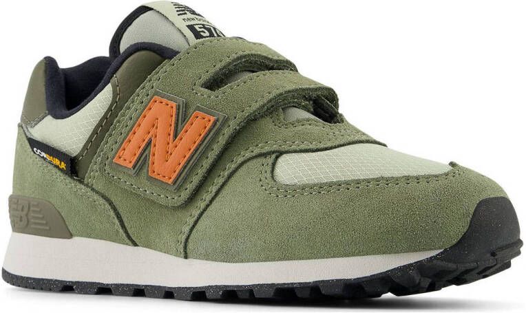 New Balance 574 sneakers kaki oranje