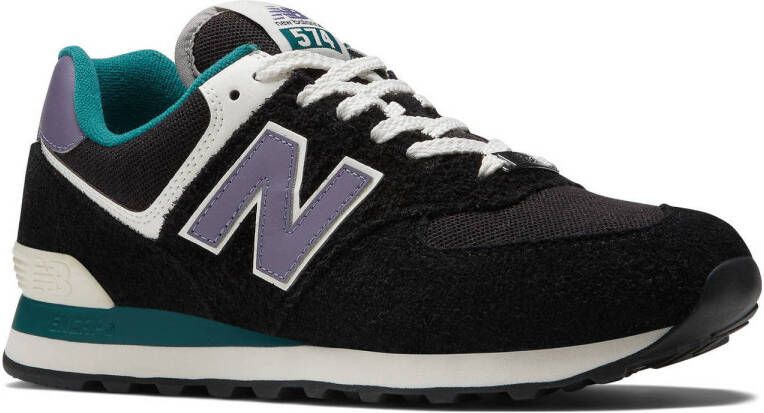 New Balance 574 sneakers zwart wit lila