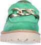 No Stress Dames Groene suède loafers met goudkleurige chain - Thumbnail 2