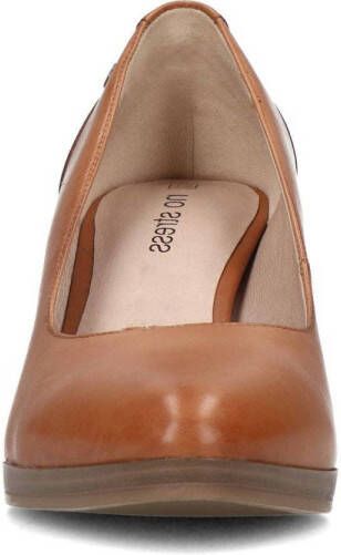 No Stress leren pumps cognac