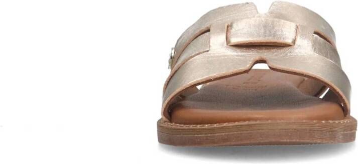 No Stress leren slippers goud